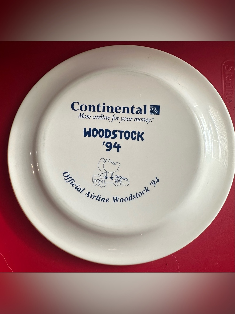 Continental Airlines Souvenir Frisbee from Woodstock 1994 Music Festival